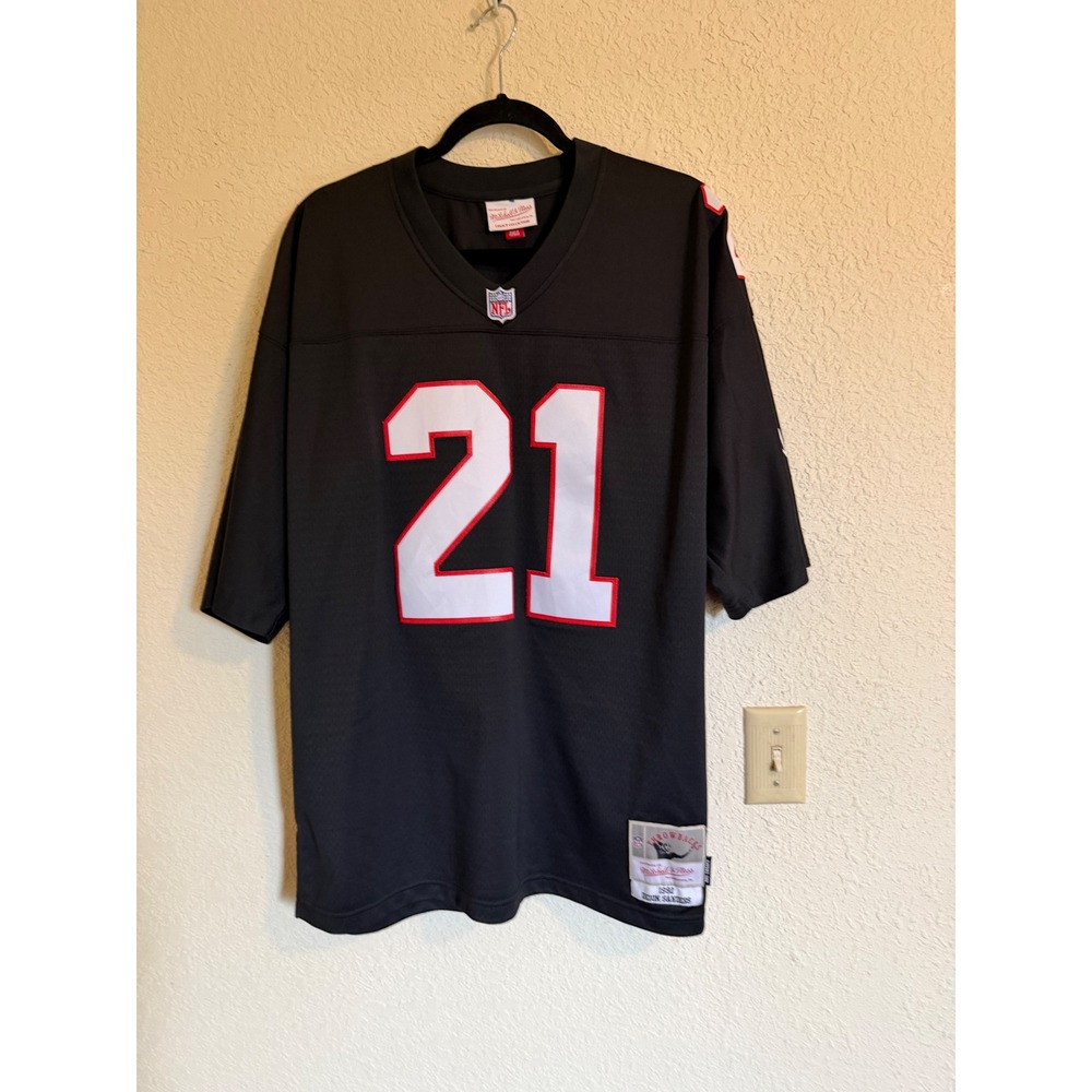 Mitchell & Ness Deion Sanders Atlanta Falcons 1992 Legacy Jersey Black Mens XL